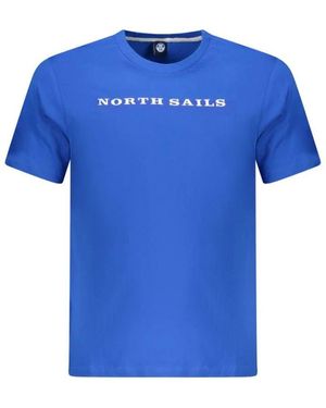 North Sails Blaues Baumwoll-Crew-Neck-T-Shirt
