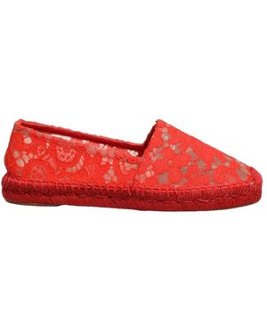 Dolce & Gabbana Schoenen ,Rood ,Katoen Taormina Lace Espadrille Flats
