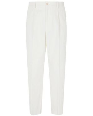 Eleventy Cropped Trousers - White