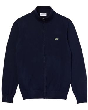 Lacoste Reißverschluss-Pullover Mit Stehkragen - Blau
