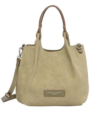 Gianni Chiarini Tassen ,Groen ,Leer Dua Hobo Bag - Naturel