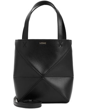 Loewe Puzzle Fold Tote Mini Tas - Zwart