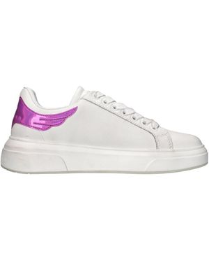 John Richmond Sneakers Aus Leder Und Strass - Weiß