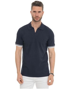 Fay Buttonloses Poloshirt - Blau