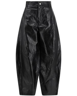 Soeur Leather Trousers - Black