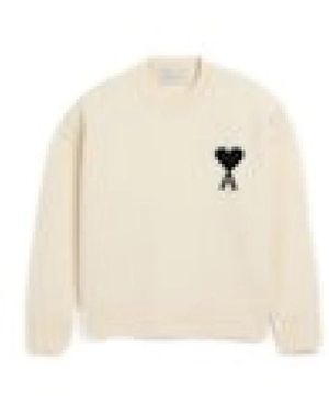Ami Paris Round-Neck Knitwear - Neutre