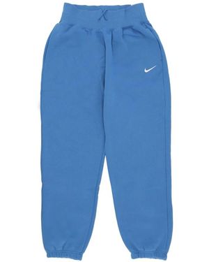 Nike Fleece Tracksuit Trousers W Sportswear Phoenix Fleece High - Blue