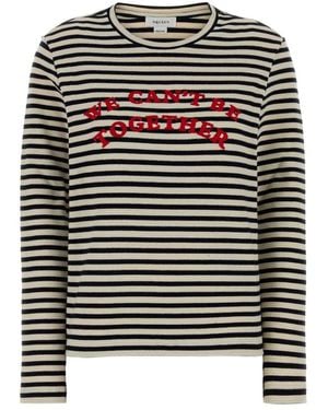 McQueen Tops ,Veelkleurig ,Katoen Geborduurd Stretch Katoenen T-Shirt - Zwart