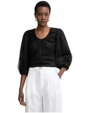 Twinset Overhemden ,Zwart ,Katoen Zwarte Blouse