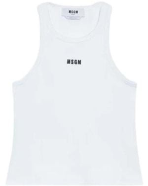MSGM Sleeveless Tops - Blanc