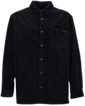 A.P.C. Overhemden ,Zwart ,Katoen Corduroy Overshirt - Blauw