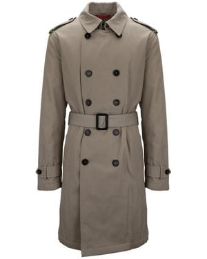 Fay Trench Coats - Grey