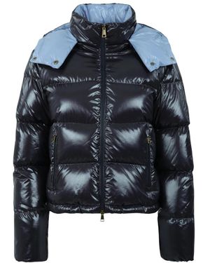 Moncler Jassen ,Blauw ,Nylon Niveole Korte Puffer Jas