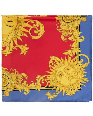 Versace Accessoires ,Veelkleurig ,The Sun Zijden Sjaal - Geel