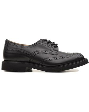 Tricker's Schoenen ,Zwart ,Leer Bourton Lace-Up