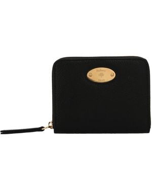 Mulberry Logo Plaque Wallet - Zwart