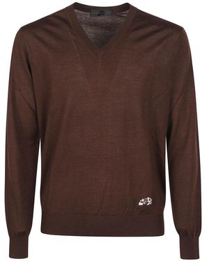Gabriele Pasini V-Neck Knitwear - Brown