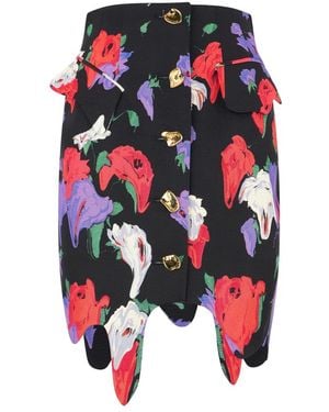 Moschino Asymmetrische Bloemige Rok - Meerkleurig