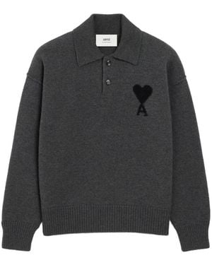 Ami Paris Stilvolle Graue T-Shirts Und Polos - Schwarz