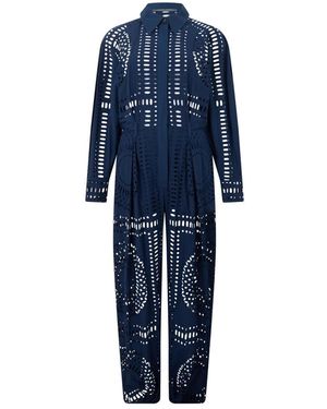 Alberta Ferretti Jumpsuit Met Kraag - Blauw