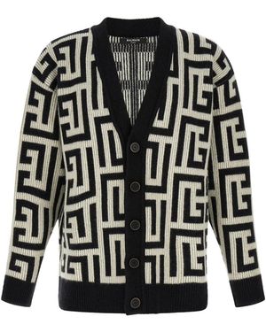 Balmain Monogram Cardigan - Zwart