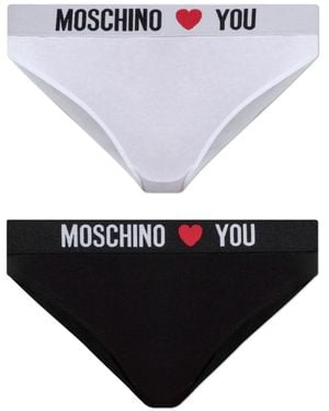 Moschino Logo Waistband Briefs (2Er-Pack) - Schwarz