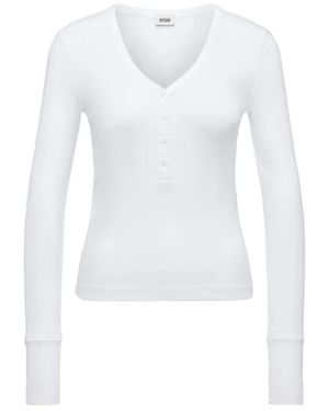 DRYKORN Weißes Longshirt Ripp Kordelia Stil