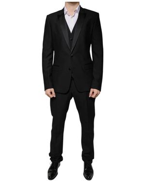 Dolce & Gabbana Kostuums ,Zwart ,Wol Virgin Wool Tuxedo