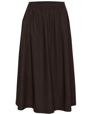 Cream Midi Skirts - Brown