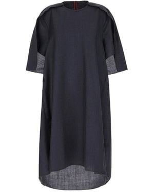 Maison Margiela Crewneck Kleid Mit Ausgefranstem Saum - Blau