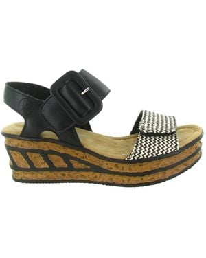 Rieker Schoenen ,Zwart ,68172 Wedge Sandal