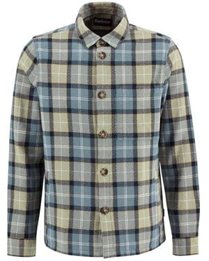 Barbour Vennel Kariertes Texturiertes Overshirt - Blau