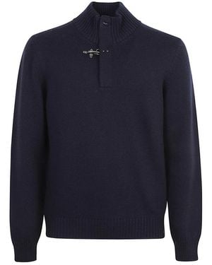 Fay Feinstrick-Rollkragenpullover - Blau