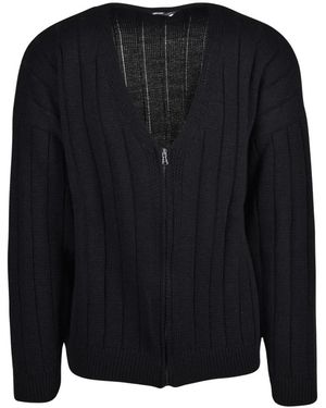 Daniele Alessandrini Truien & Vesten ,Zwart ,Wol Cardigan Met Rits - Blauw