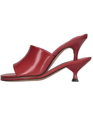 Jacquemus Schoenen ,Rood ,Leer Les Doubles Mules