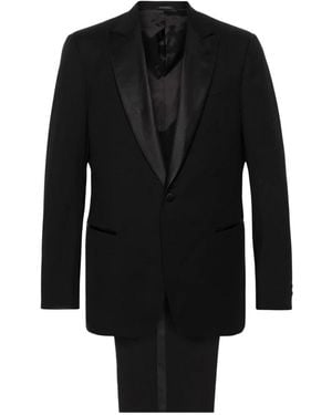 Giorgio Armani Single-Breasted Pak Van Scheerwol - Zwart