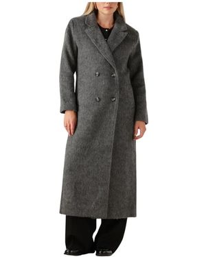 Notre-v Grauer Polyester Wintermantel - Schwarz