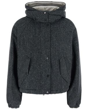 Brunello Cucinelli Wolmix Donsjack - Grijs