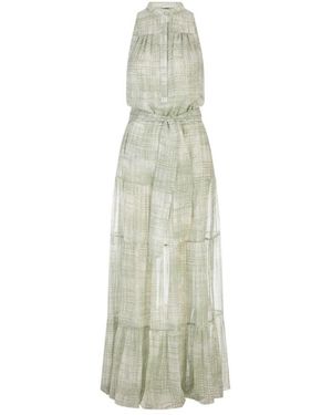 Kiton Kleedjes ,Groen ,Abstract-Print Maxi Jurk