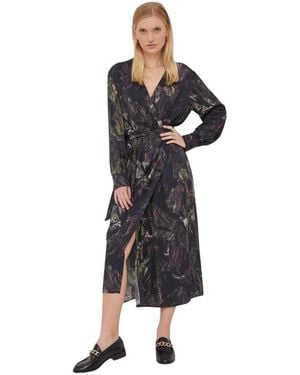 Mos Mosh Kleedjes ,Zwart ,Mmmarkella Marble Wrap Jurk