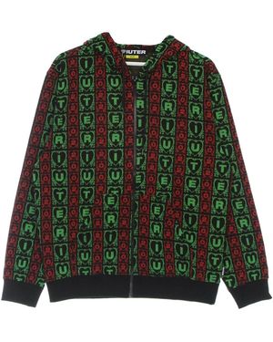 Iuter Schöner Jacquard Zip Hoodie - Grün