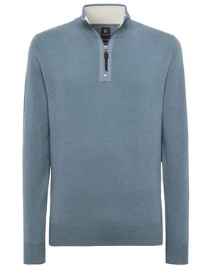 BOGGI Cashmere Half-Zip Jumper - Blauw