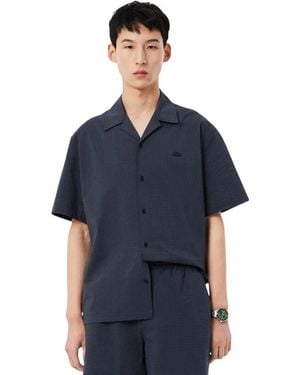 Lacoste Relaxed Fit Seersucker Shirt - Blauw