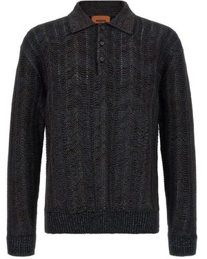 Missoni Truien & Vesten ,Veelkleurig ,Wol V-Hals Vest - Zwart