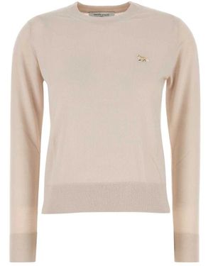 Maison Kitsuné Round-Neck Knitwear - Natural