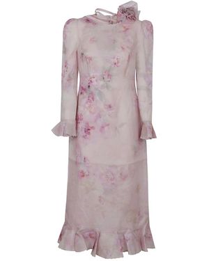 Zimmermann Abito midi floreale rosa - Viola