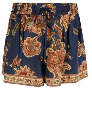Zimmermann Korte Broeken ,Veelkleurig ,Aster Relaxed Short - Blauw