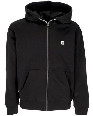 Element Hoodies & Sweatvesten ,Zwart ,Katoen Zip Hoodie Met Verstelbare Capuchon