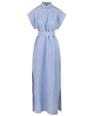 8pm Kleedjes ,Blauw ,Polyester Stijlvolle Maxi Jurk