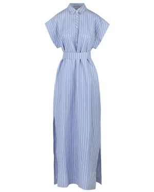 8pm Kleedjes ,Blauw ,Polyester Stijlvolle Maxi Jurk